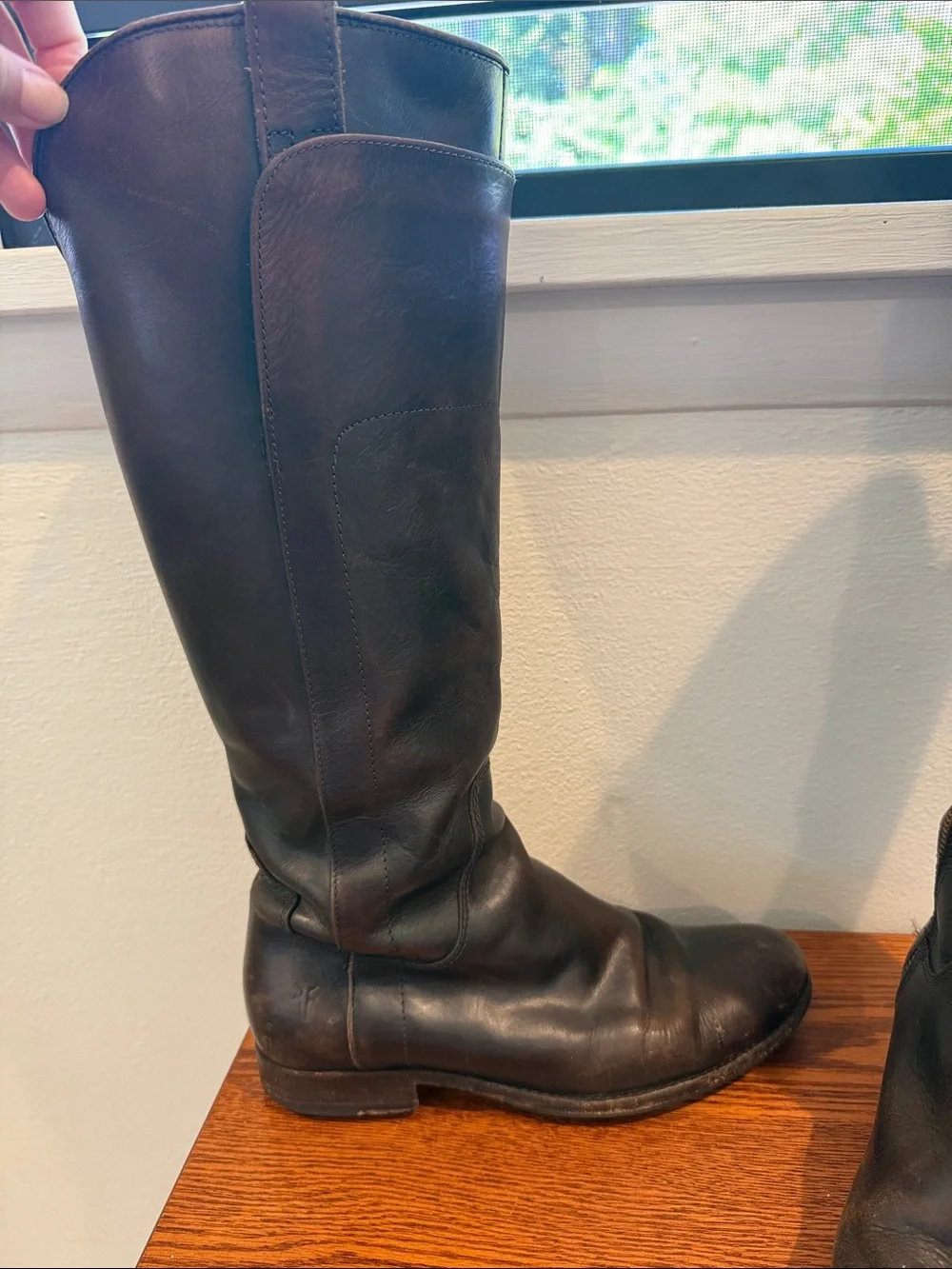 Frye Classic Tall Leather Riding Boots - Dark Brown